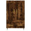 VidaXL (smoked oak) vidaXL Highboard Sideboard Storage Cabinet High Gloss White Engineered Wood 5