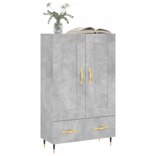 VidaXL (concrete grey) vidaXL Highboard Sideboard Storage Cabinet High Gloss White Engineered Wood 2