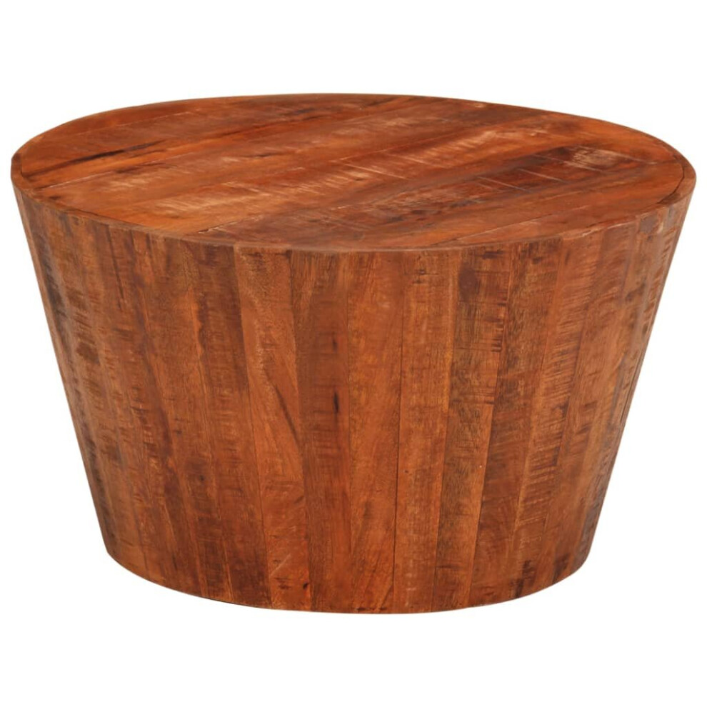 Vidaxl Round Coffee Table Side End Table Sofa Table Solid Rough Wood Mango