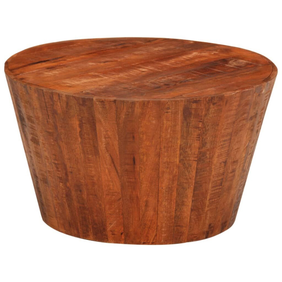 vidaXL Round Coffee Table Side End Table Sofa Table Solid Rough Wood Mango