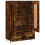 VidaXL (smoked oak) vidaXL Highboard Sideboard Storage Cabinet High Gloss White Engineered Wood 6