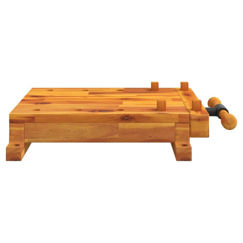 VidaXL vidaXL Workbench Tabletop Workstation Pro Work Top with Vice Solid Wood Acacia 1