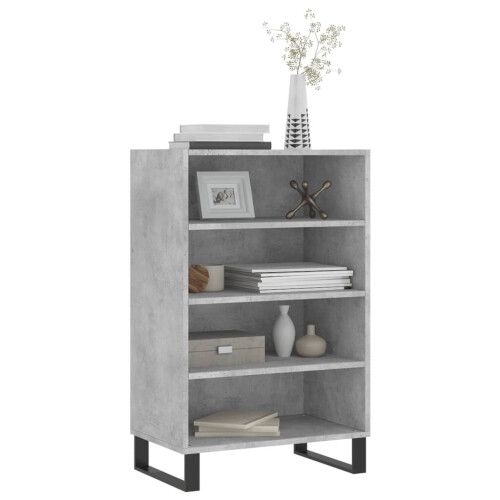 VidaXL (concrete grey) vidaXL Highboard Sideboard Storage Cabinet High Gloss White Engineered Wood 2