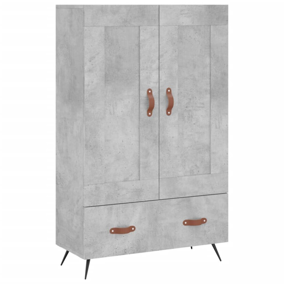 (concrete grey) vidaXL Highboard Sideboard Storage Cabinet High Gloss White Engineered Wood