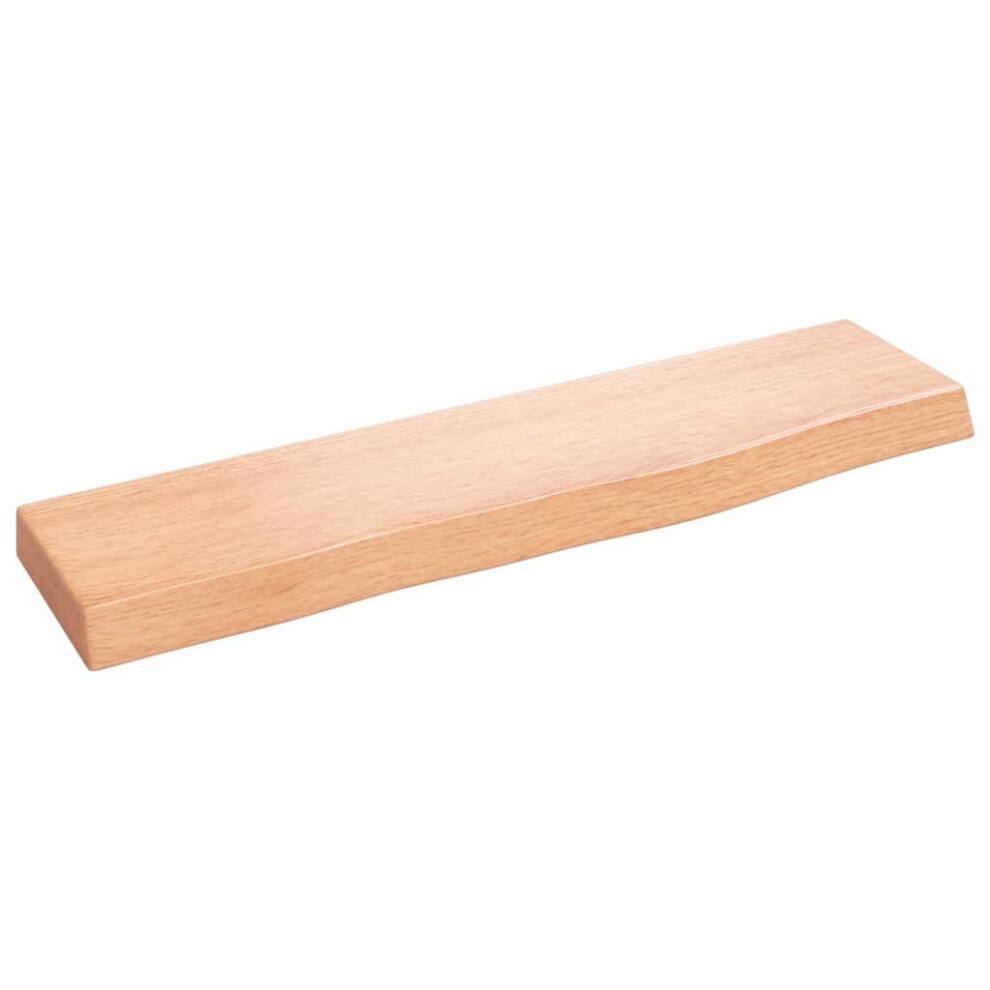 Vidaxl (Light Brown, 40 X 10 X 2 Cm) Wall Shelf Wooden Floating Shelf Display Shelf Treated Solid Wood Oak