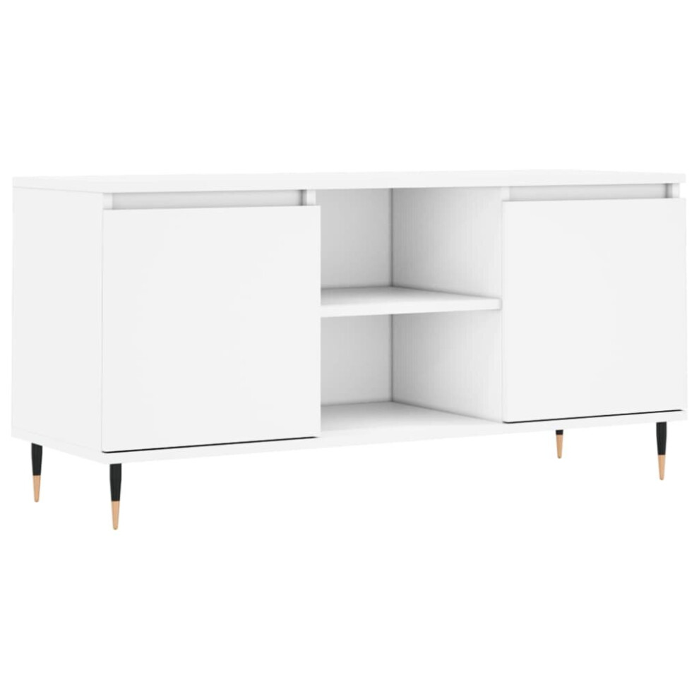 vidaXL TV Cabinet TV Unit Sideboard Media Unit TV Stand White Engineered Wood