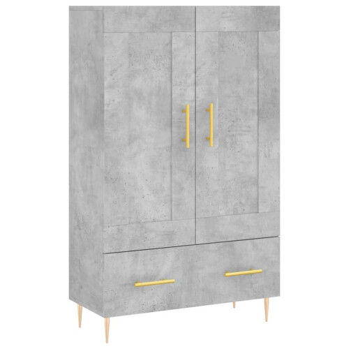 VidaXL (concrete grey) vidaXL Highboard Sideboard Storage Cabinet High Gloss White Engineered Wood