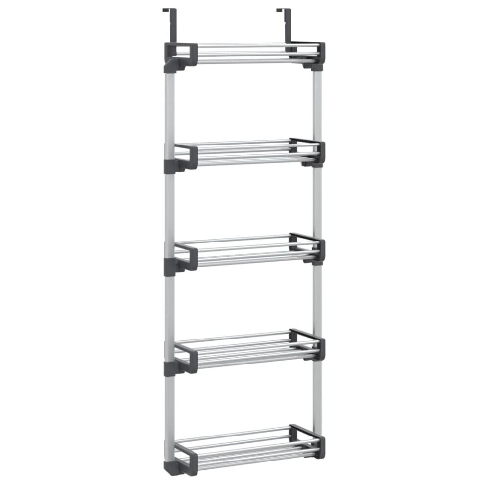 Vidaxl Door Organiser Over Door Storage Organiser With 5 Shelves Aluminium