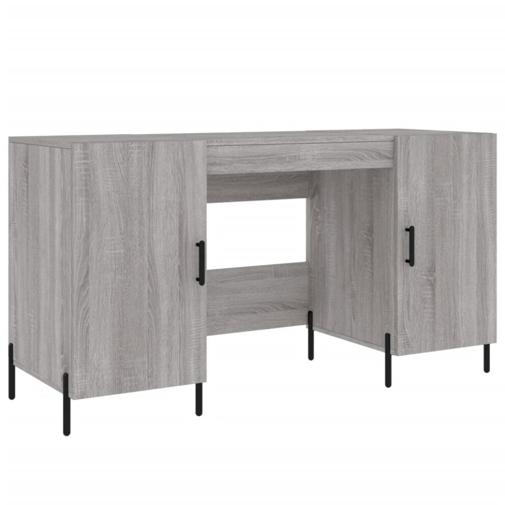 (grey sonoma) vidaXL Desk Computer Desk Writing Table Work Table Sonoma Oak Engineered Wood