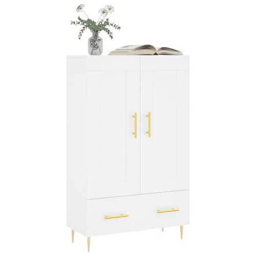 VidaXL (white) vidaXL Highboard Sideboard Storage Cabinet High Gloss White Engineered Wood 2