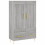 VidaXL (grey sonoma) vidaXL Highboard Sideboard Storage Cabinet High Gloss White Engineered Wood 2