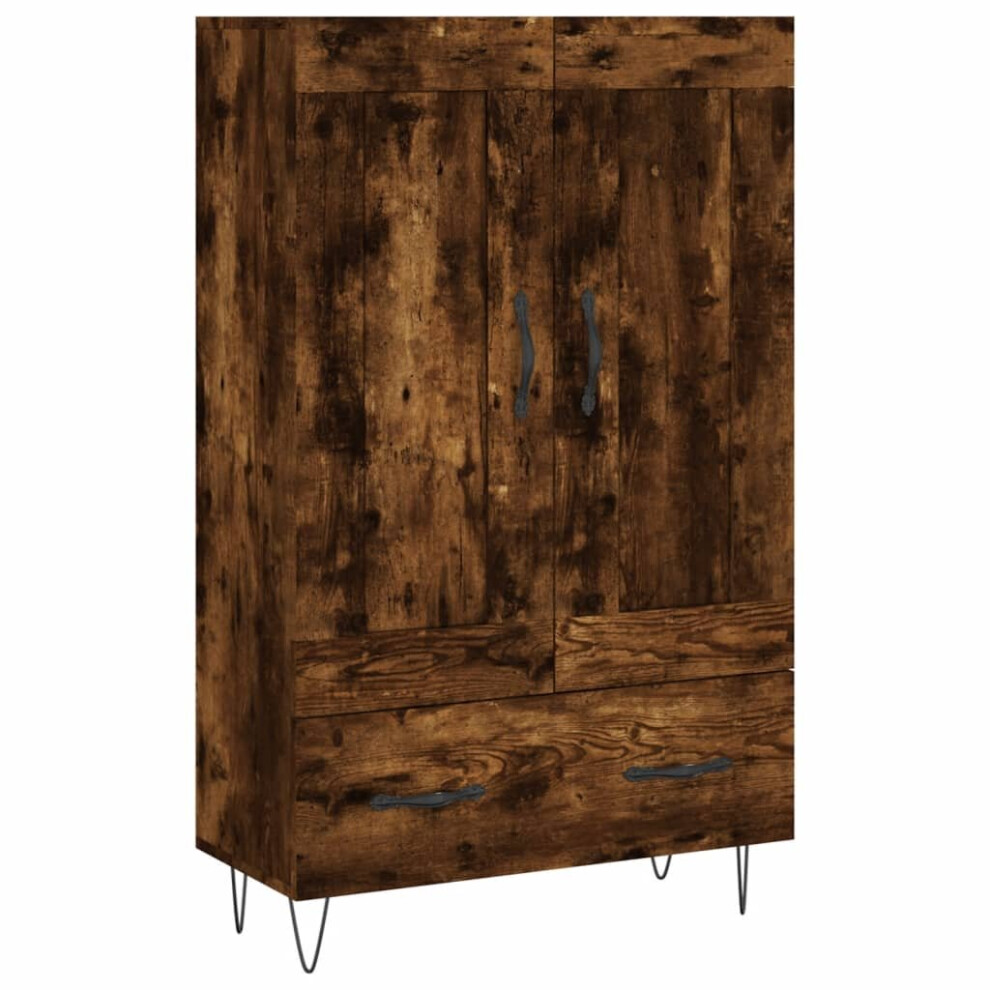 Vidaxl (Smoked Oak) Highboard Sideboard Storage Cabinet Side Cabinet White Engineered Wood
