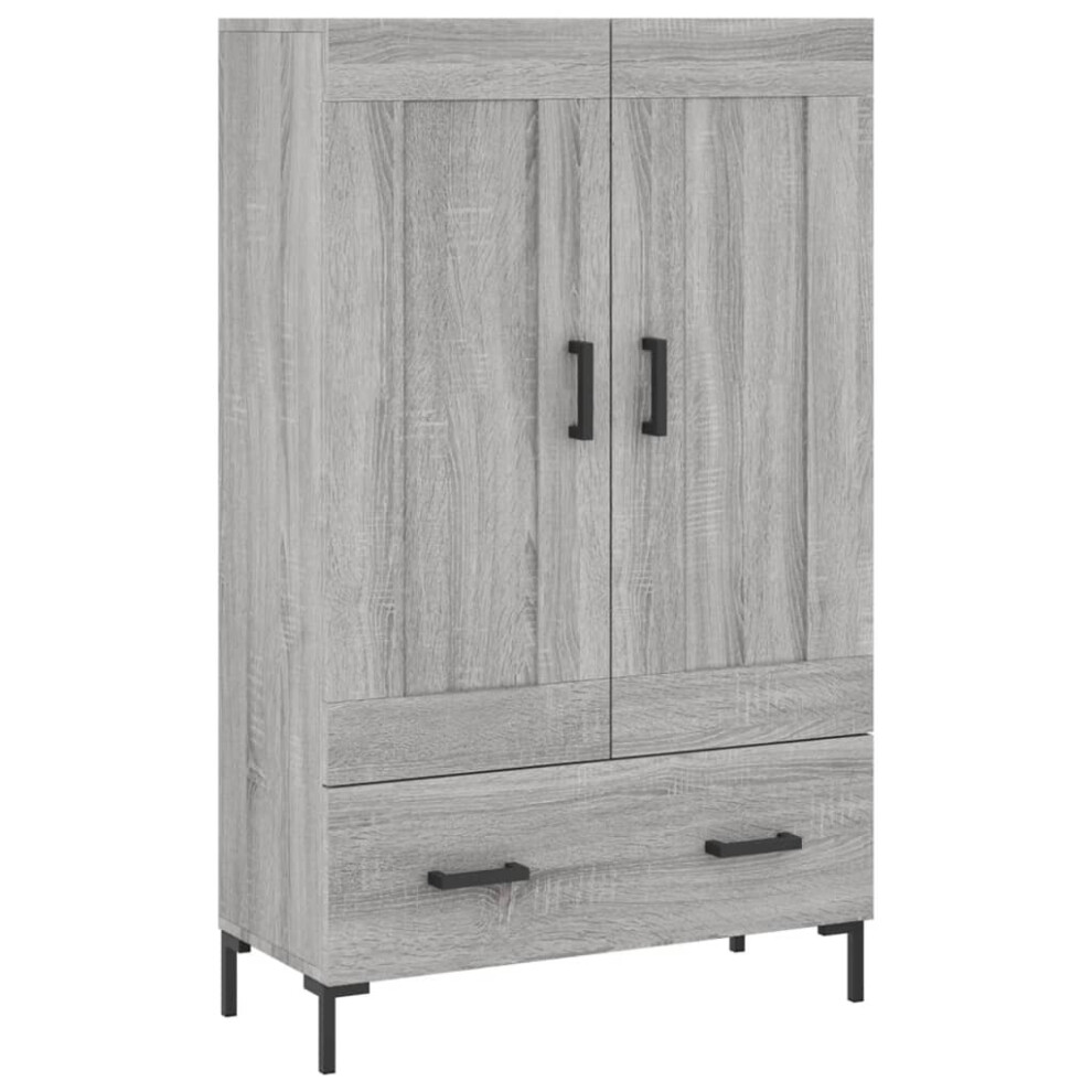 (grey sonoma) vidaXL Highboard Sideboard Cupboard Side Cabinet Smoked Oak Engineered Wood