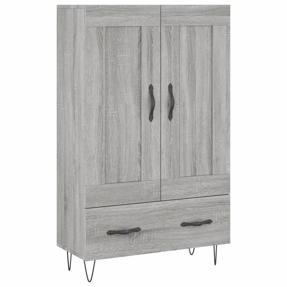 Vidaxl (Grey Sonoma) Highboard Sideboard Storage Cabinet Side Cabinet White Engineered Wood