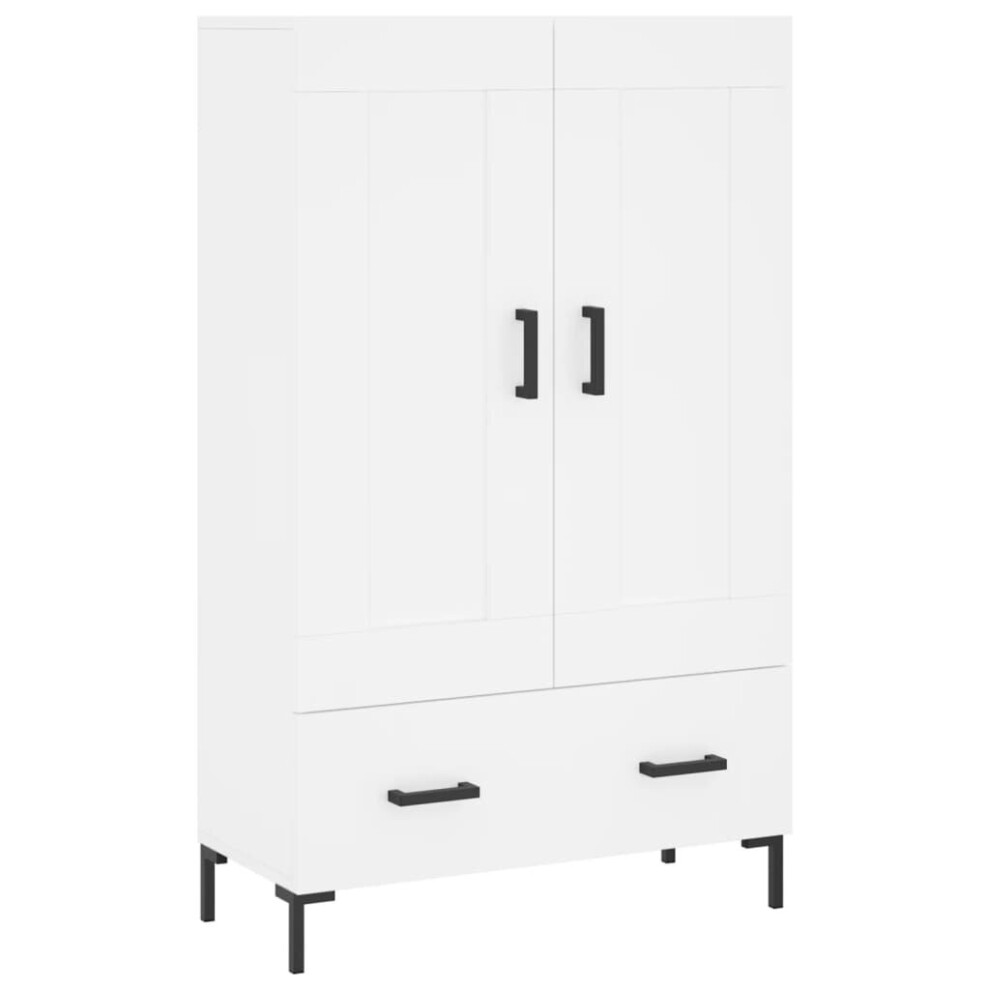 (white) vidaXL Highboard Sideboard Cupboard Side Cabinet Smoked Oak Engineered Wood