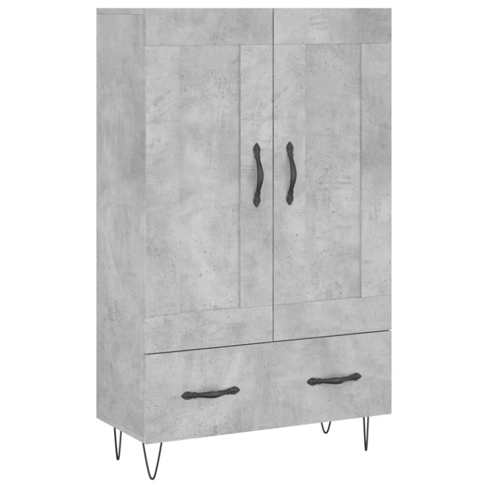 Vidaxl (Concrete Grey) Highboard Sideboard Storage Cabinet Side Cabinet White Engineered Wood