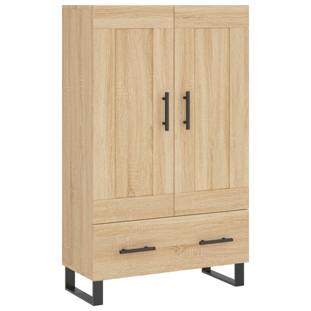 (sonoma oak) vidaXL Highboard Sideboard Storage Cabinet Side Cabinet Black Engineered Wood