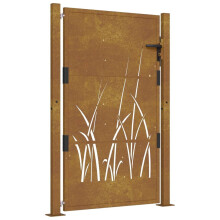 vidaXL Gartentor 100x125 cm Cortenstahl Gras-Design