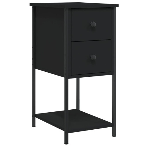 VidaXL (black) vidaXL Bedside Cabinet Bedside Table Side Table Sonoma Oak Engineered Wood 1