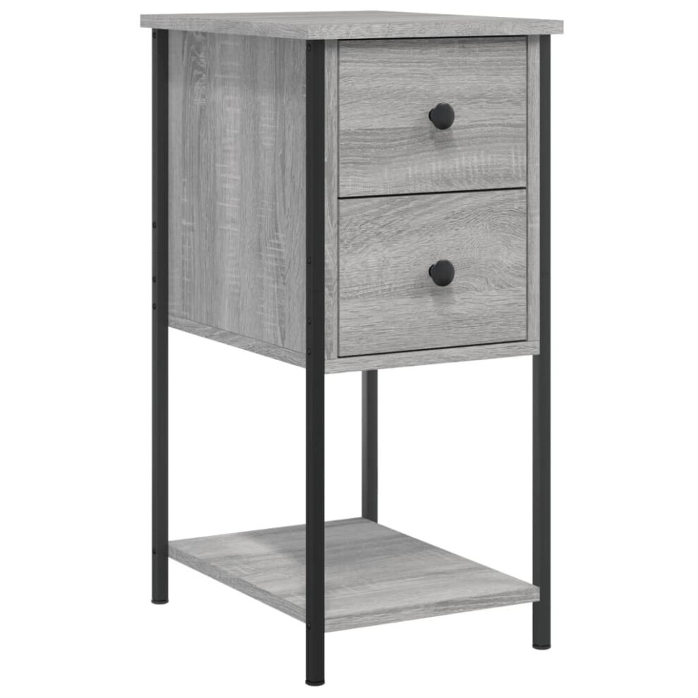 Vidaxl (Grey Sonoma) Bedside Cabinet Bedside Table Side Table Sonoma Oak Engineered Wood