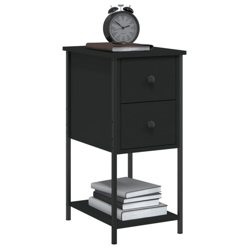 VidaXL (black) vidaXL Bedside Cabinet Bedside Table Side Table Sonoma Oak Engineered Wood 2