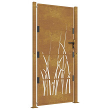 vidaXL Gartentor 100x175 cm Cortenstahl Gras-Design