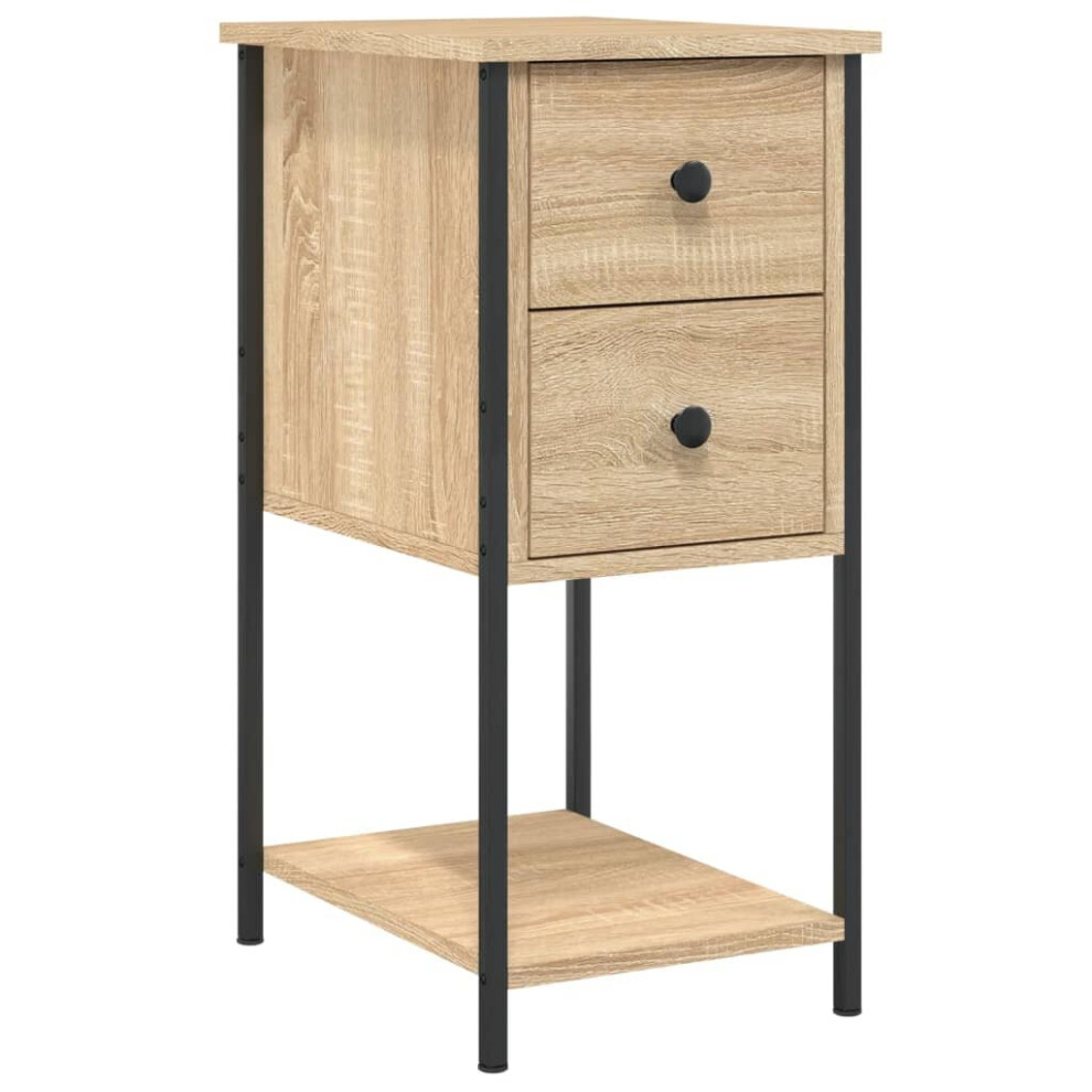 Vidaxl (Sonoma Oak) Bedside Cabinet Bedside Table Side Table Sonoma Oak Engineered Wood