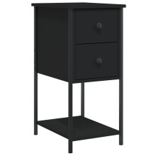 (black) vidaXL Bedside Cabinet Bedside Table Side Table Sonoma Oak Engineered Wood