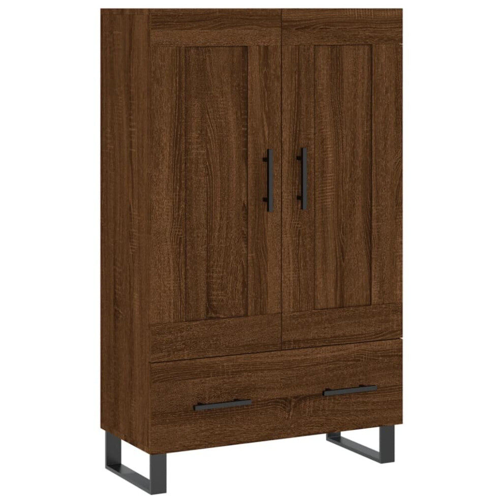 (brown oak) vidaXL Highboard Sideboard Storage Cabinet Side Cabinet Black Engineered Wood