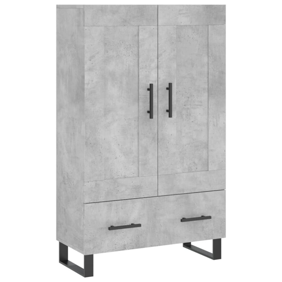 (concrete grey) vidaXL Highboard Sideboard Storage Cabinet Side Cabinet Black Engineered Wood