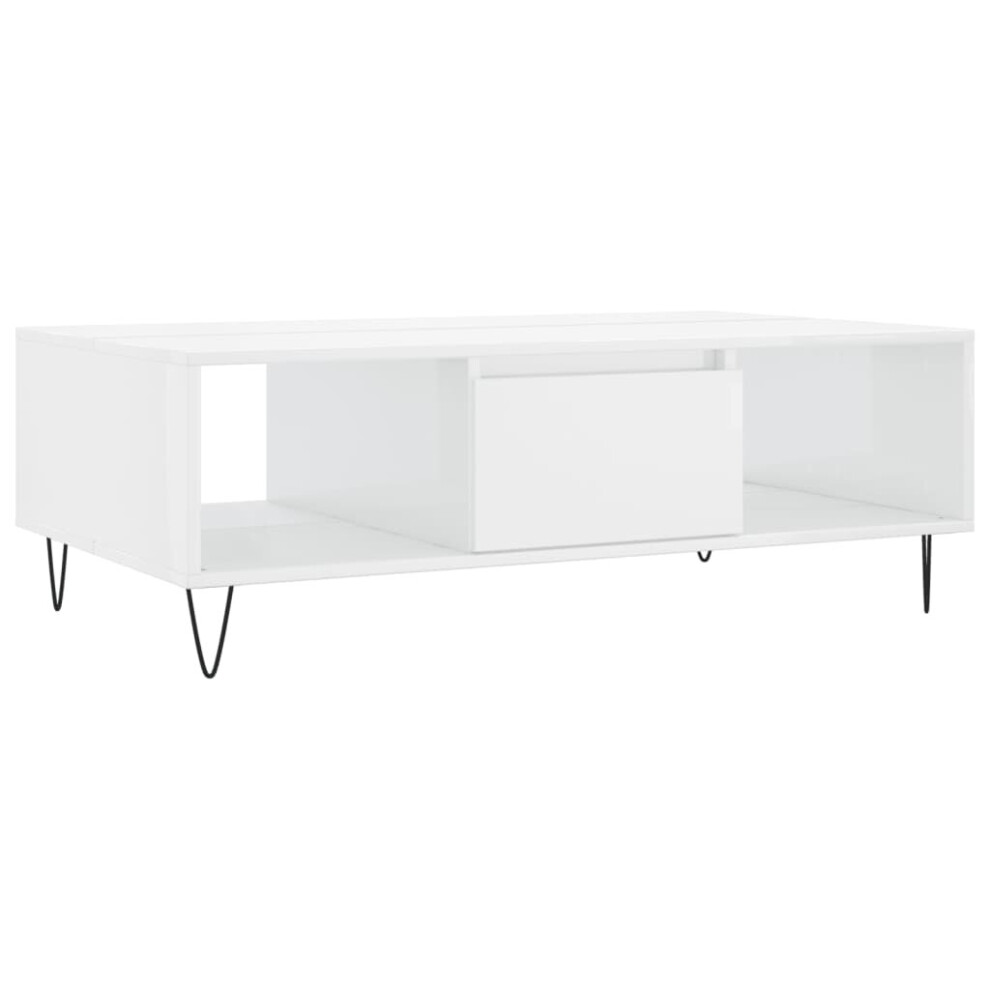 (high gloss white) vidaXL Coffee Table Side Table Telephone Table Concrete Grey Engineered Wood