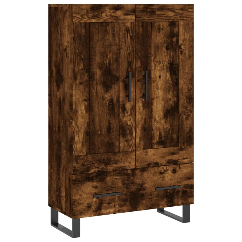 (smoked oak) vidaXL Highboard Sideboard Storage Cabinet Side Cabinet Black Engineered Wood