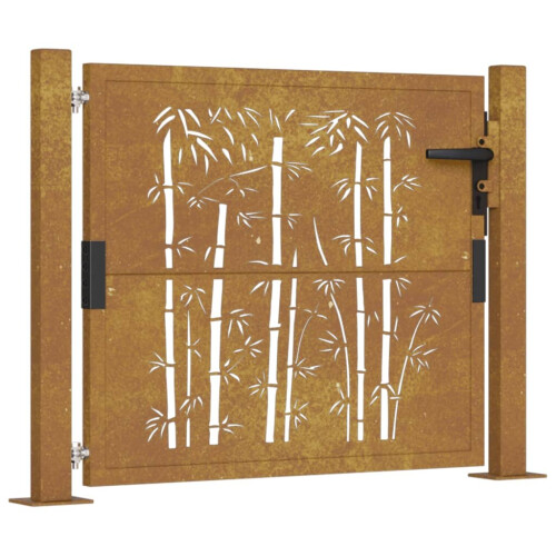 VidaXL vidaXL Gartentor 100x75 cm Cortenstahl Bambus-Design