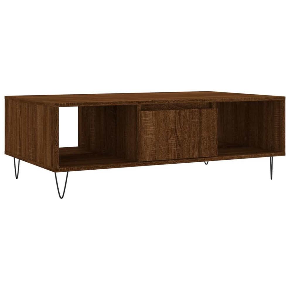 (brown oak) vidaXL Coffee Table Side Table Telephone Table Concrete Grey Engineered Wood