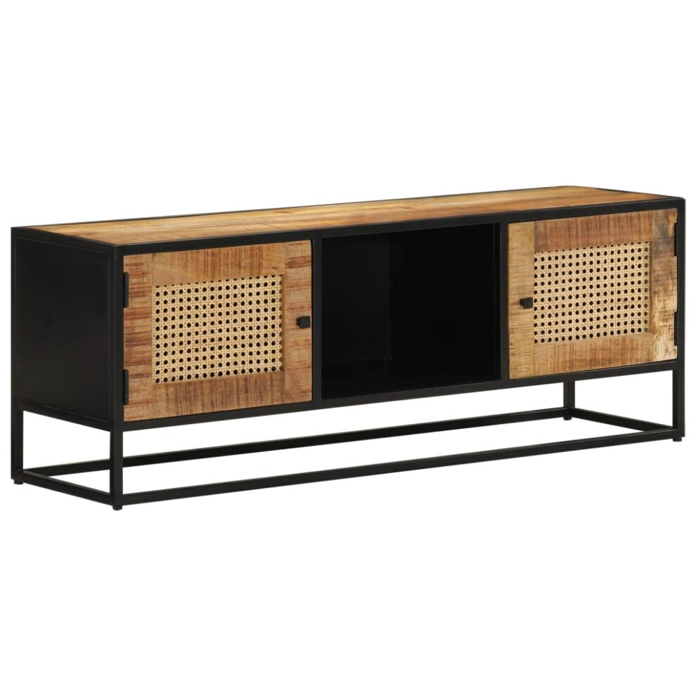 vidaXL TV Cabinet TV Unit Media Unit Sideboard Solid Rough Wood Mango and Iron