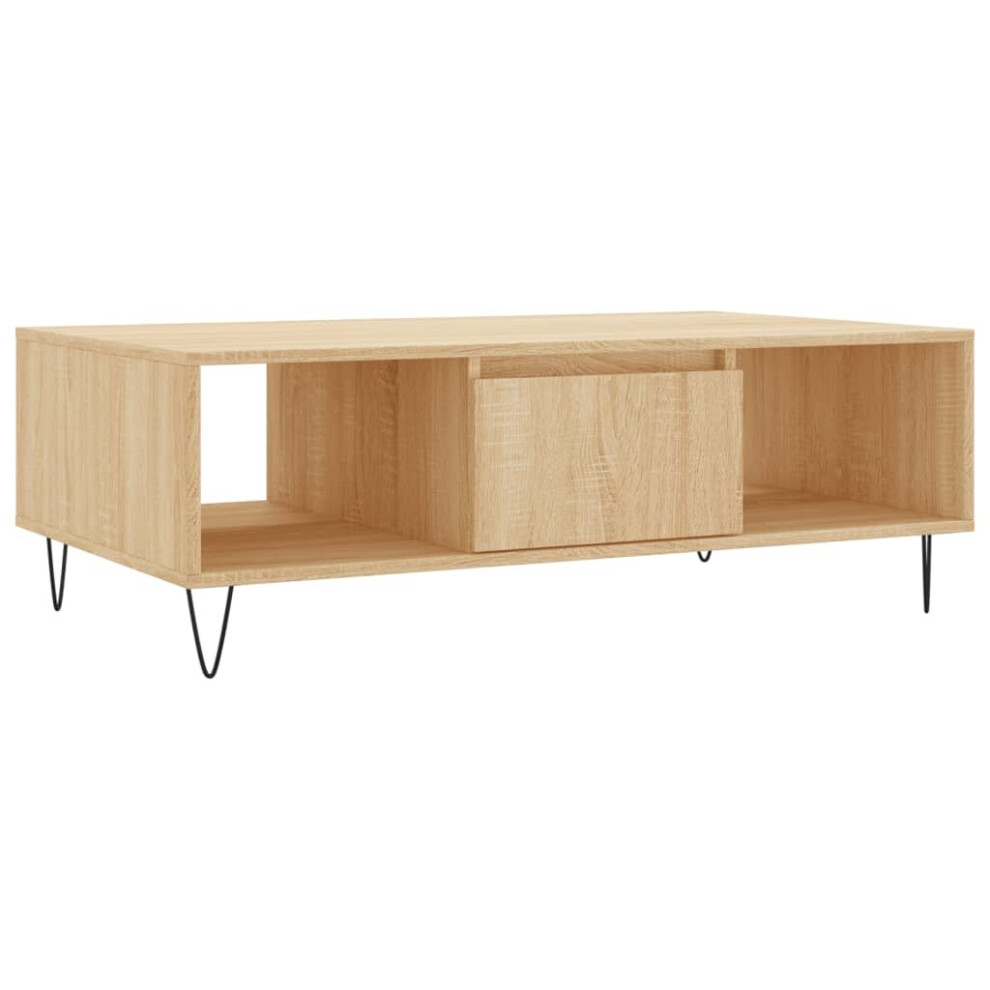 Vidaxl (Sonoma Oak) Coffee Table Side Table Telephone Table Concrete Grey Engineered Wood