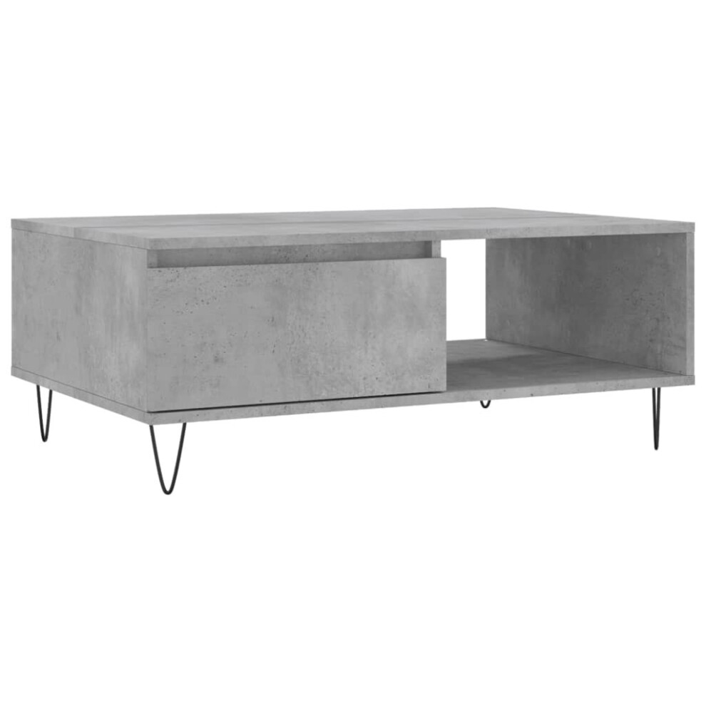Vidaxl (Concrete Grey) Coffee Table Side Table End Table Sofa Table Black Engineered Wood