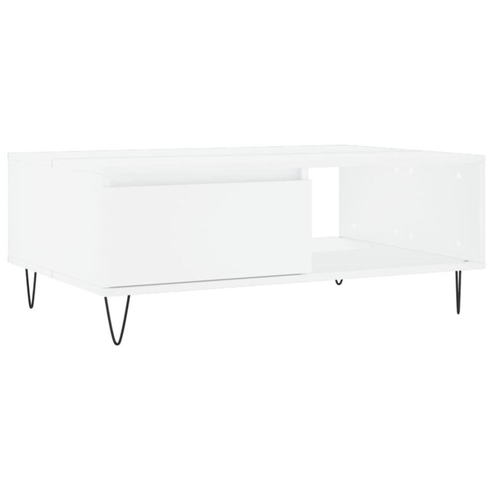 (white) vidaXL Coffee Table Side Table End Table Sofa Table Black Engineered Wood