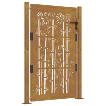 vidaXL Gartentor 100x125 cm Cortenstahl Bambus-Design