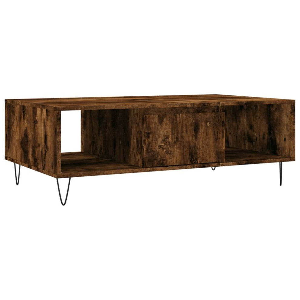 Vidaxl (Smoked Oak) Coffee Table Side Table Telephone Table Concrete Grey Engineered Wood
