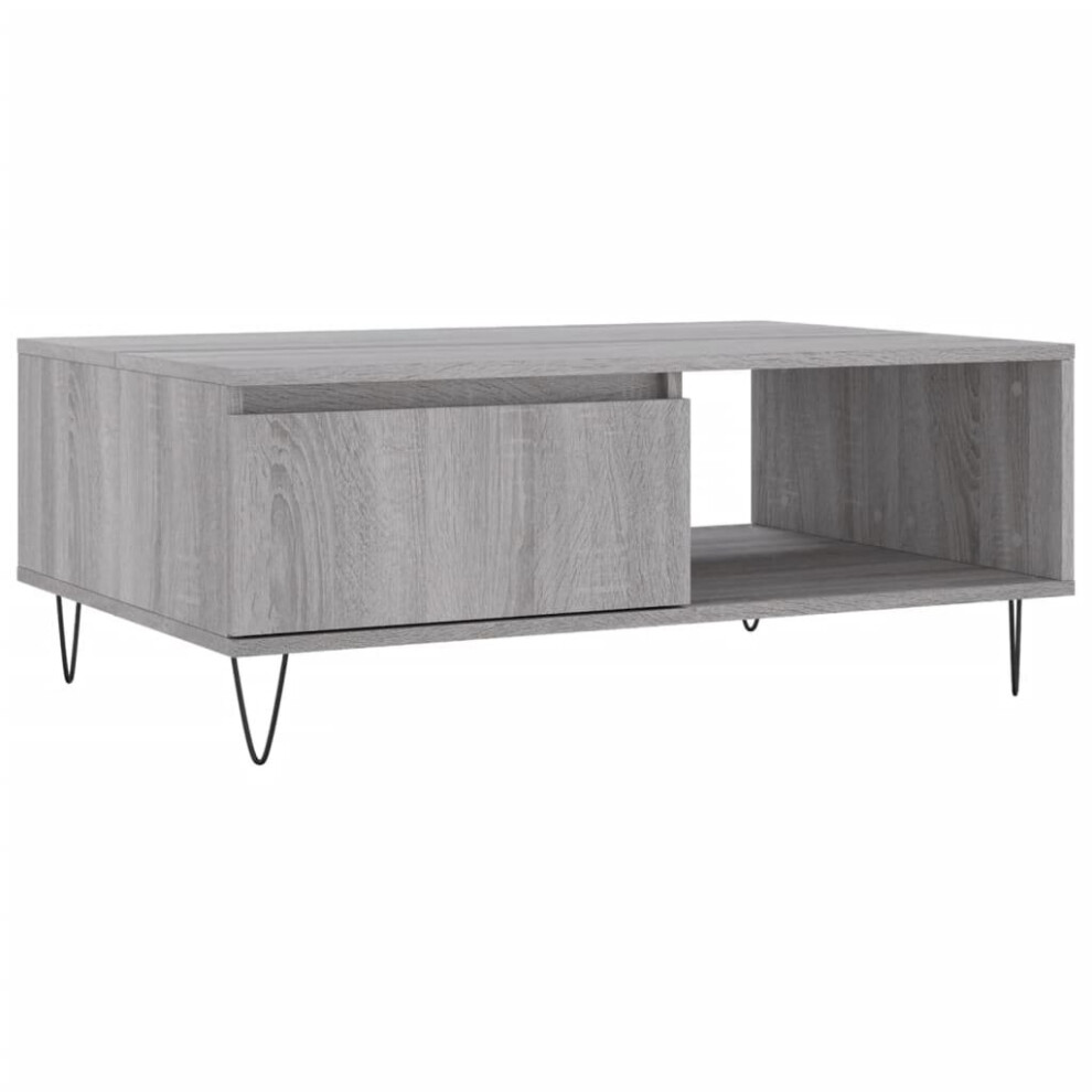 Vidaxl (Grey Sonoma) Coffee Table Side Table End Table Sofa Table Black Engineered Wood