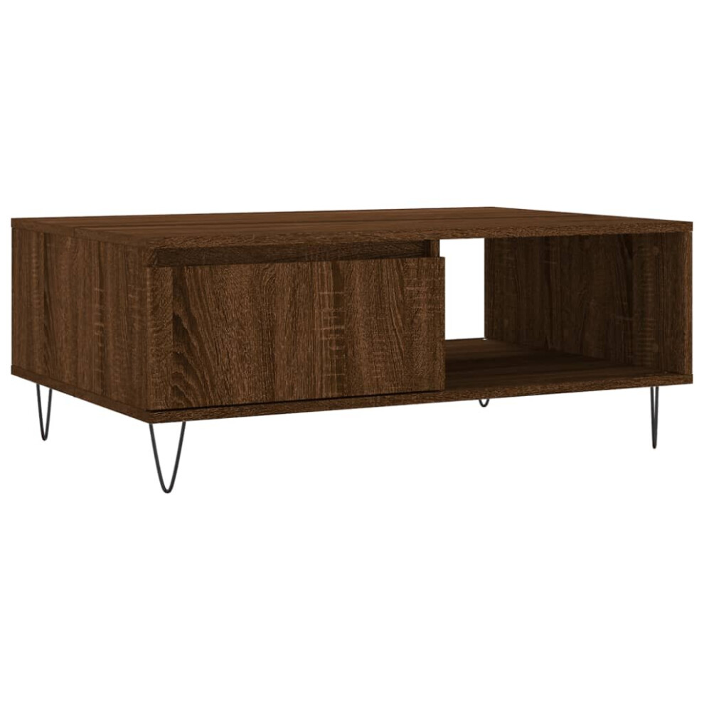 (brown oak) vidaXL Coffee Table Side Table End Table Sofa Table Black Engineered Wood