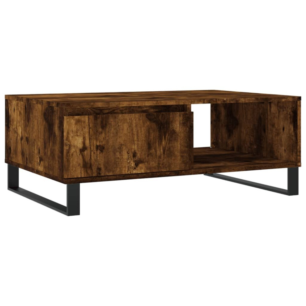 Vidaxl (Smoked Oak) Coffee Table Side Table End Table Sofa Table White Engineered Wood