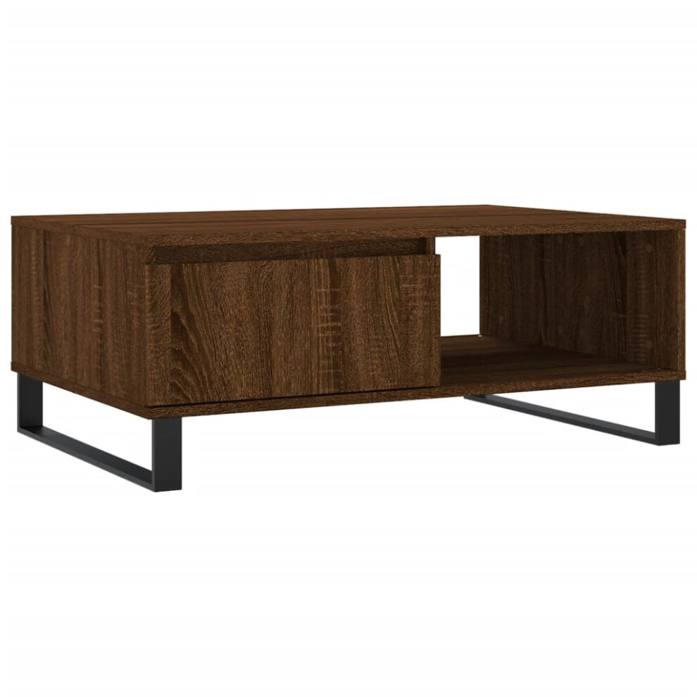 Vidaxl (Brown Oak) Coffee Table Side Table End Table Sofa Table White Engineered Wood