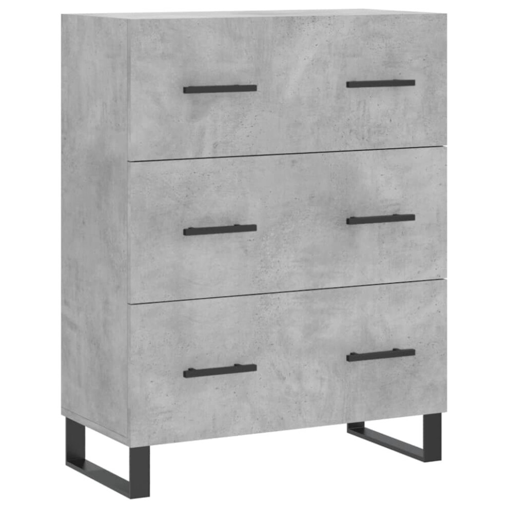 Vidaxl Sideboard Storage Side Cabinet Cupboard Concrete Grey Engineered Wood
