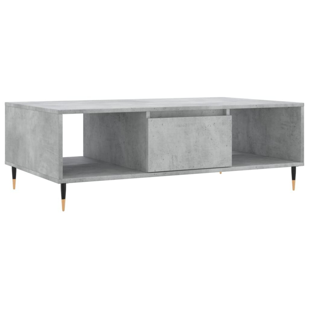 Vidaxl Brown,Grey (Concrete Grey) Coffee Table Side Table End Table Sofa Table Brown Oak Engineered Wood