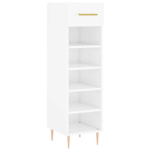 (high gloss white) vidaXL Shoe Cabinet Shoe Storage Cupboard Shoe Rack Smoked Oak Engineered Wood