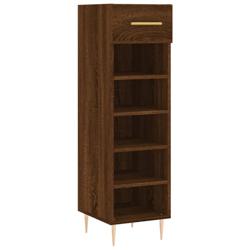 (brown oak) vidaXL Shoe Cabinet Shoe Storage Cupboard Shoe Rack Smoked Oak Engineered Wood