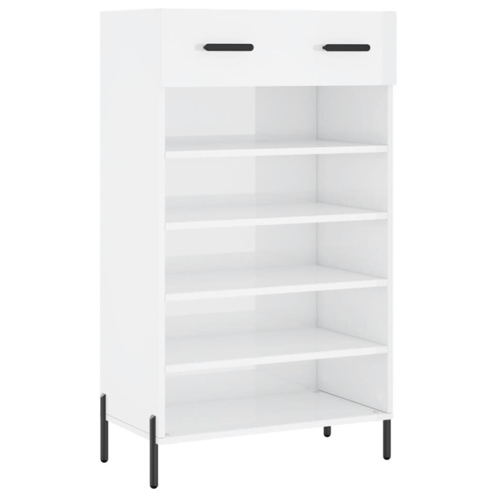 (high gloss white) vidaXL Shoe Cabinet Shoe Cupboard Shoe Rack Concrete Grey Engineered Wood