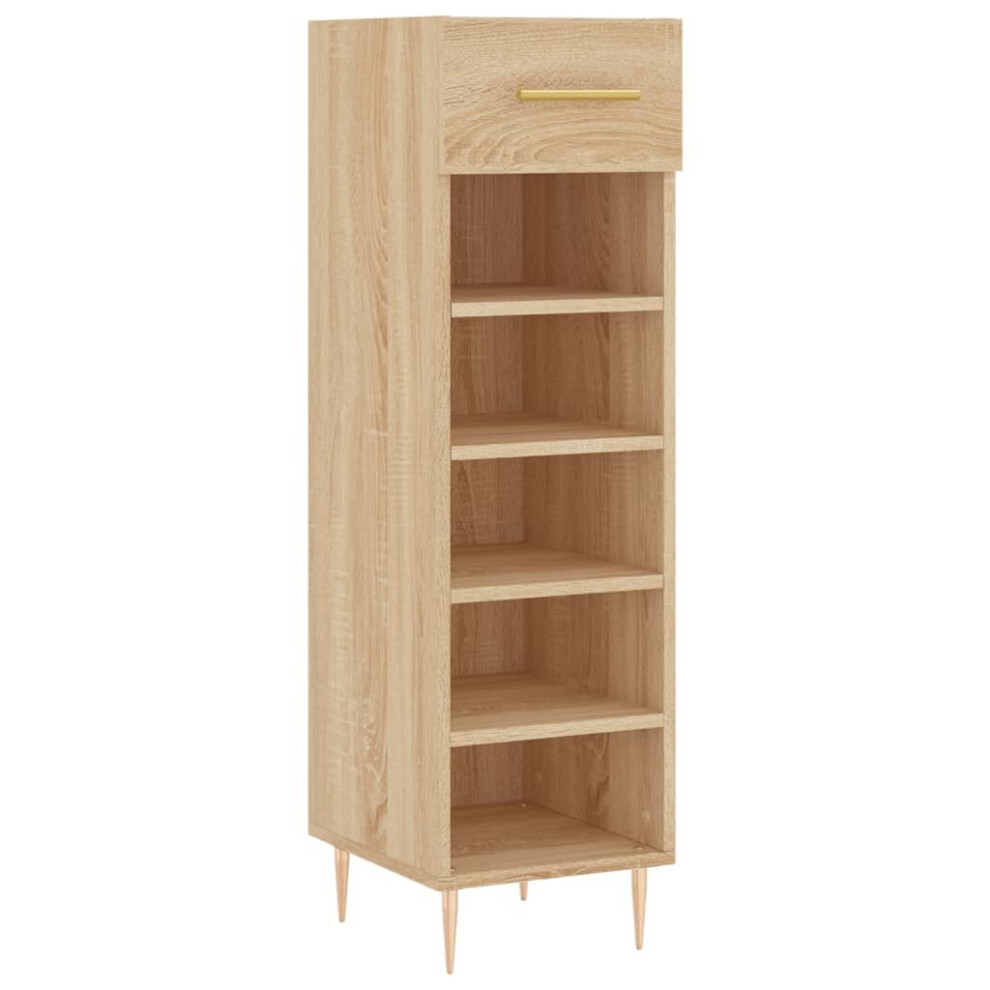 (sonoma oak) vidaXL Shoe Cabinet Shoe Storage Cupboard Shoe Rack Smoked Oak Engineered Wood